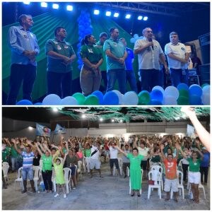Bacurau cruzetense abraça Nelter Queiroz durante movimentação política realizada em plena quinta-feira